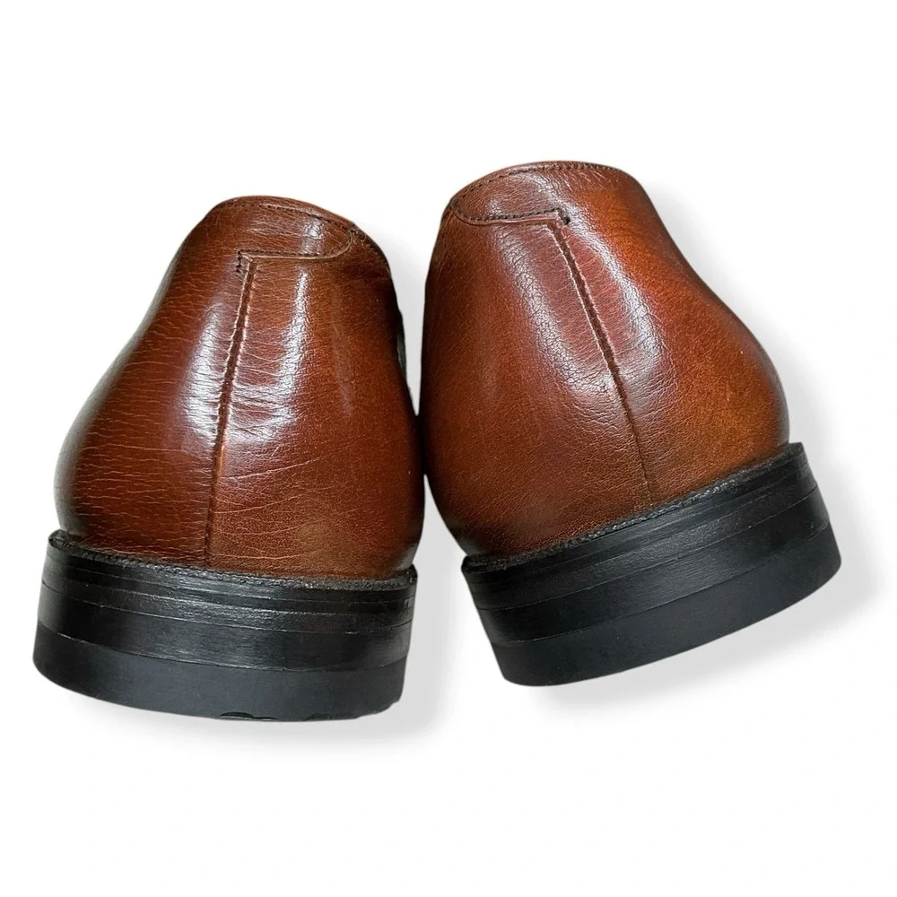 Freeman Free Flex Shoes Men 15 C Brown Leather Moc Apron Toe Lace Dress Narrow